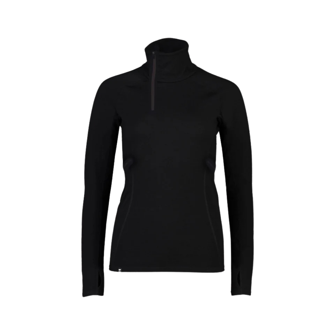 CHANDAIL MÉRINO FEMME OLYMPUS 1/4 ZIP 250 NOIR 100017 001 MONS ROYALE MAHEU GO SPORT DEVANT