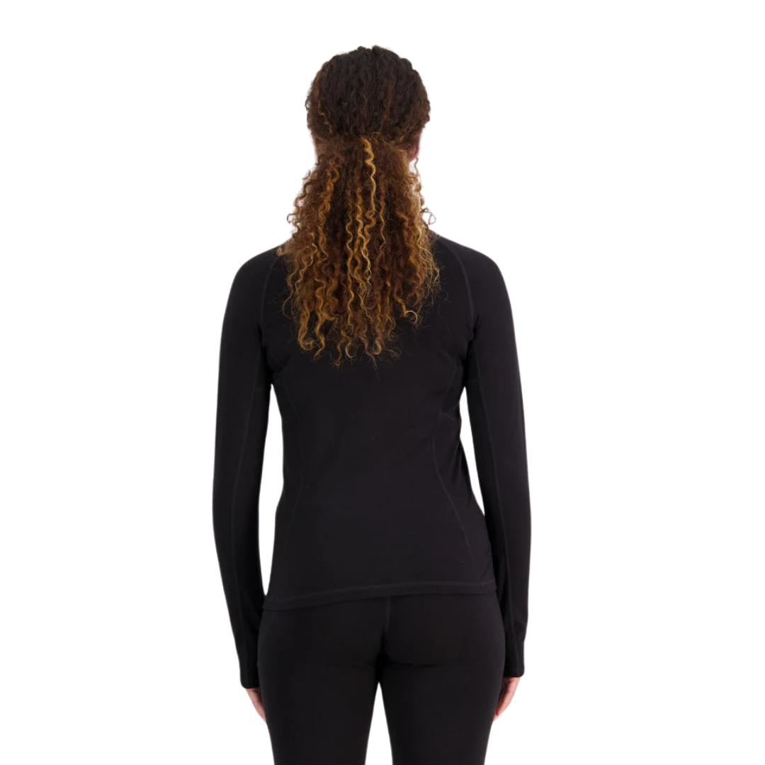 CHANDAIL MÉRINO FEMME OLYMPUS 1/4 ZIP 250 NOIR 100017 001 MONS ROYALE MAHEU GO SPORT DOS