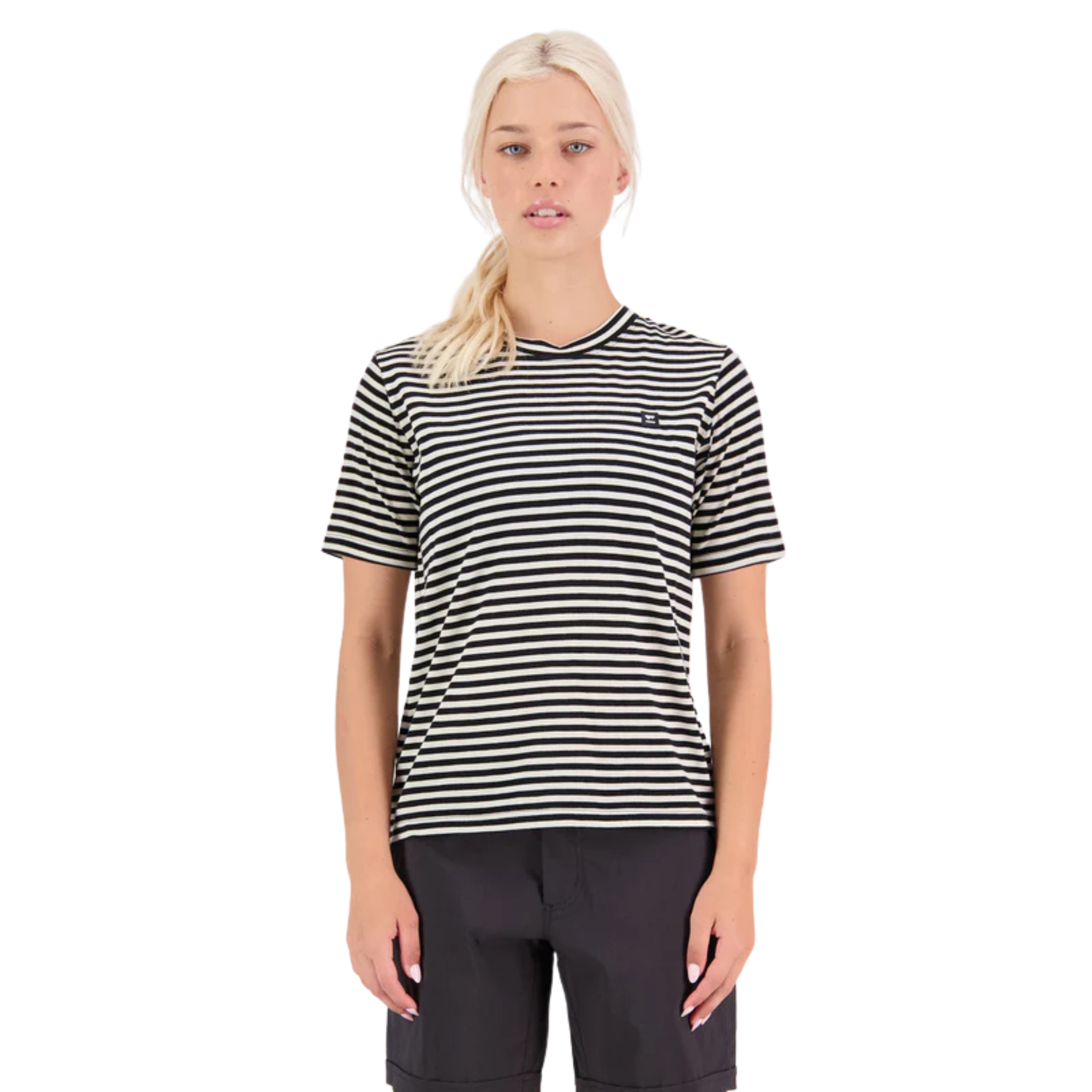 HAUT MÉRINO À MANCHES COURTES MONS ROYALE FEMME ICON RAYÉ 100447 MAHEU GO SPORT DEVANT MANNEQUIN