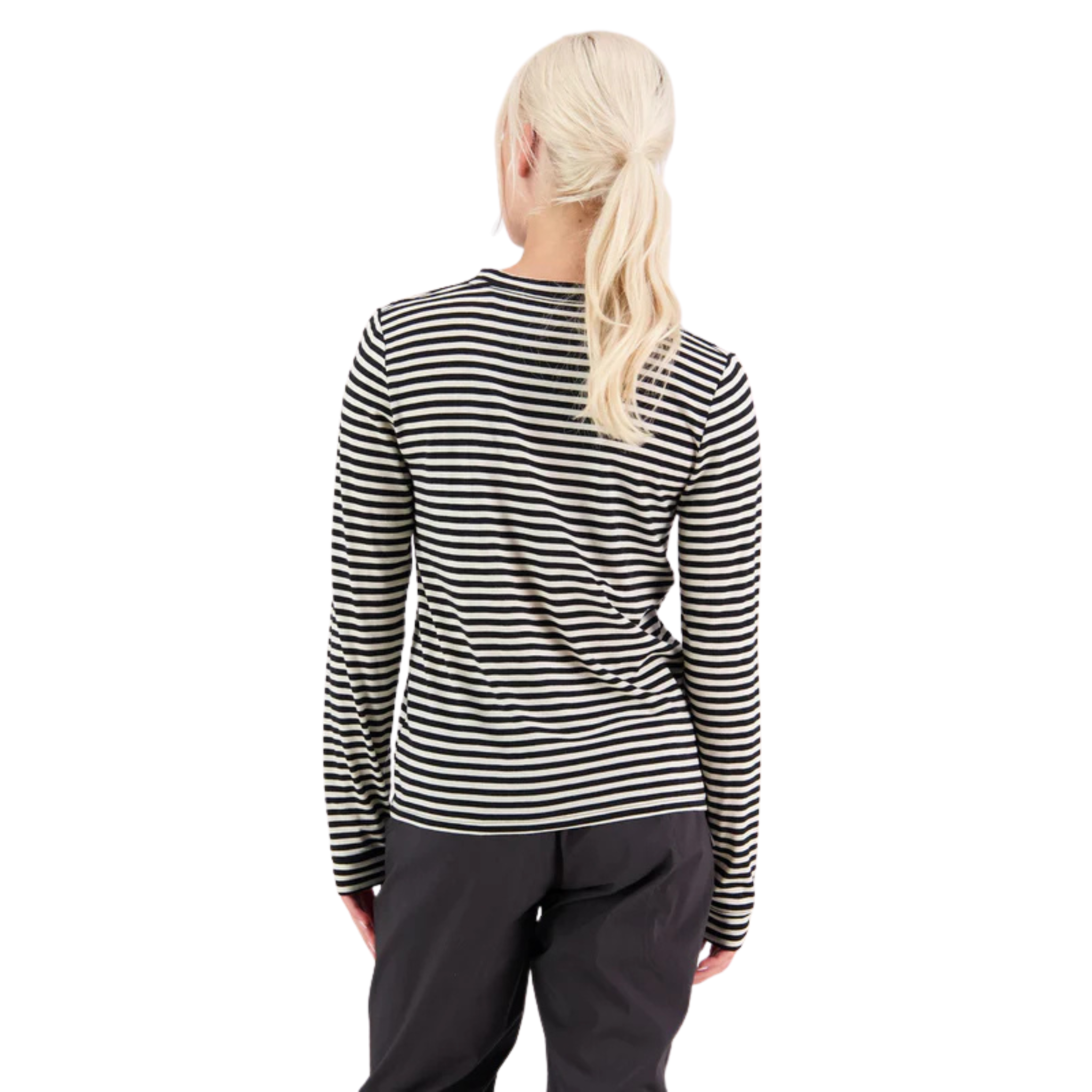 HAUT MÉRINO À MANCHES LONGUES MONS ROYALE FEMME ICON RAYÉ 100462 MAHEU GO SPORT MANNEQUIN DOS