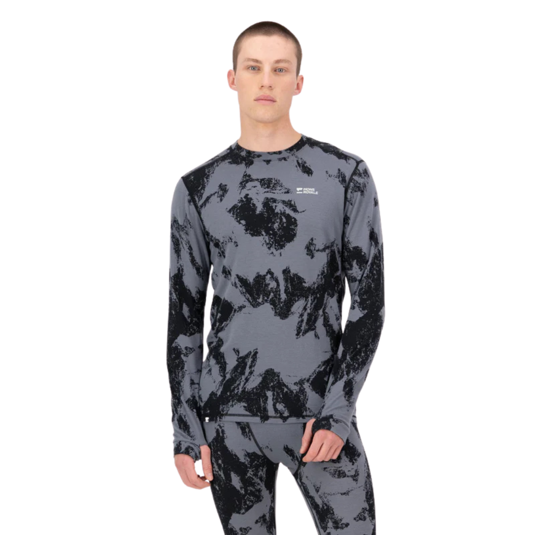 CHANDAIL MÉRINO HOMME, CASCADE MTN PIXEL 100499 MONS ROYALE MAHEU GO SPORT DEVANT MANNEQUIN