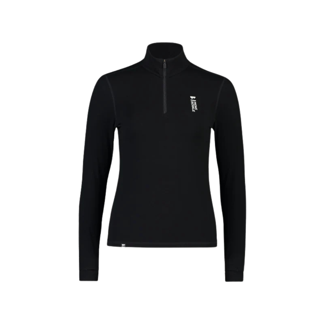 CHANDAIL 1/4 ZIP MÉRINO FEMME CASCADE 180GR NOIR 100504 001 MONS ROYALE MAHEU GO SPORT  DEVANT