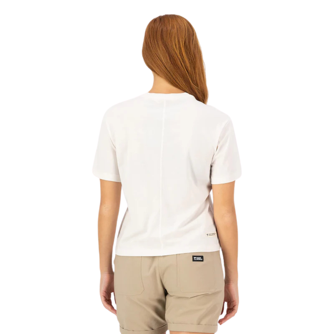 T-SHIRT FEMME YONDER BLANC VINTAGE 100724 890 MONS ROYALE MAHEU GO SPORT MANNEQUIN DOS