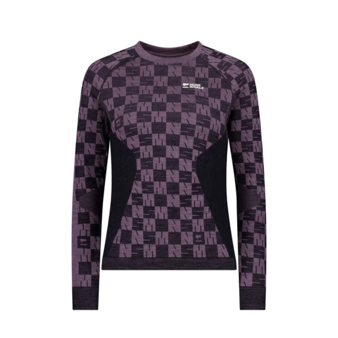 CHANDAIL MÉRINO SANS COUTURE FEMME ASCENDER MAUVE 100809 MONS ROYALE MAHEU GO SPORT DEVANT