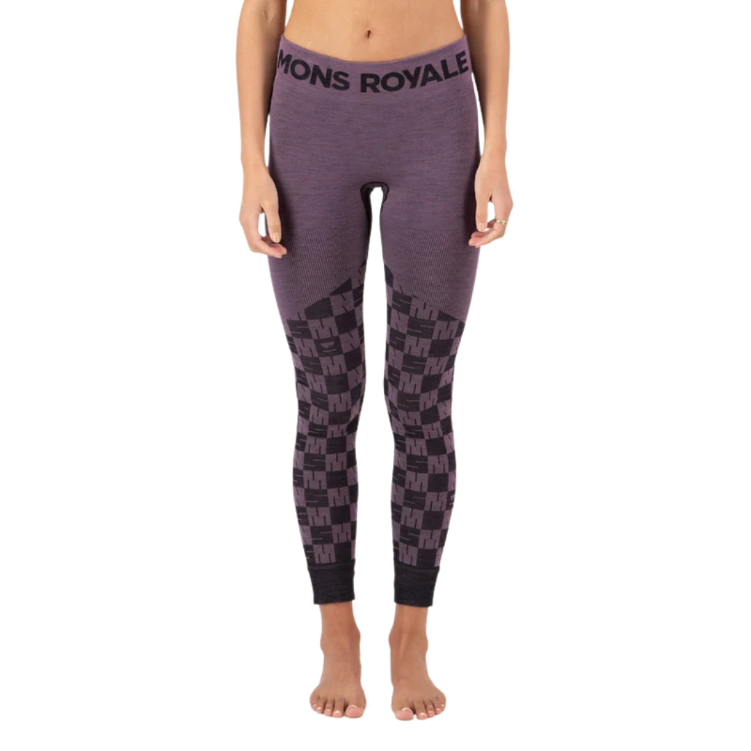 LEGGING MÉRINO FEMME, ASCENDER MAUVE 100811 MONS ROYALE MAHEU GO SPORT DEVANT