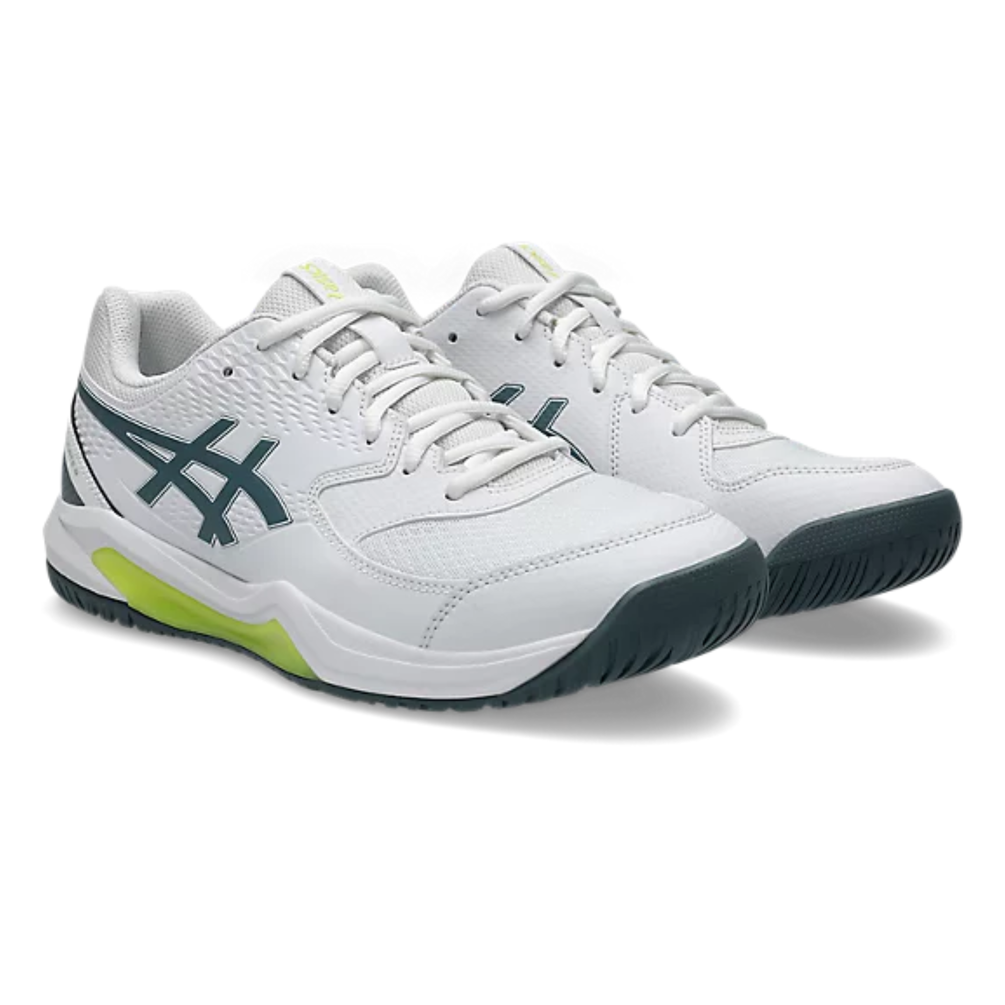 ESPADRILLE TENNIS ASICS HOMME GEL-DEDICATE 8 BLANC 1041A408 108 MAHEU GO SPORT ANGLE DEVANT