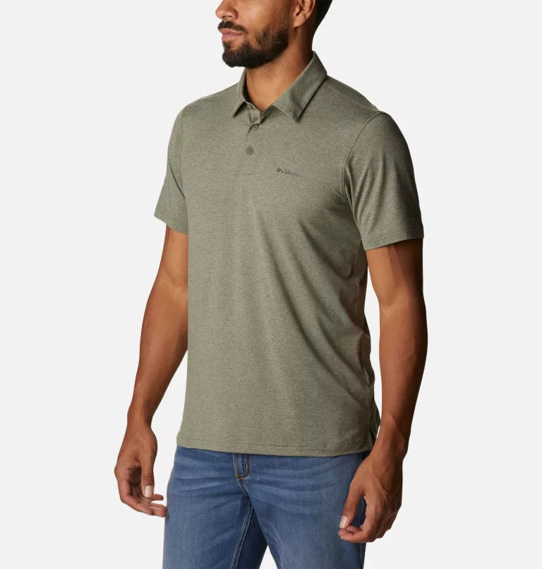 POLO HOMME TECH TRAIL STONE GREEN 1768701 COLUMBIA maheu go sport devant ANGLE