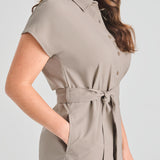 ROBE CHEMISE POUR FEMME, GASPÉ GRIS KHAKI
