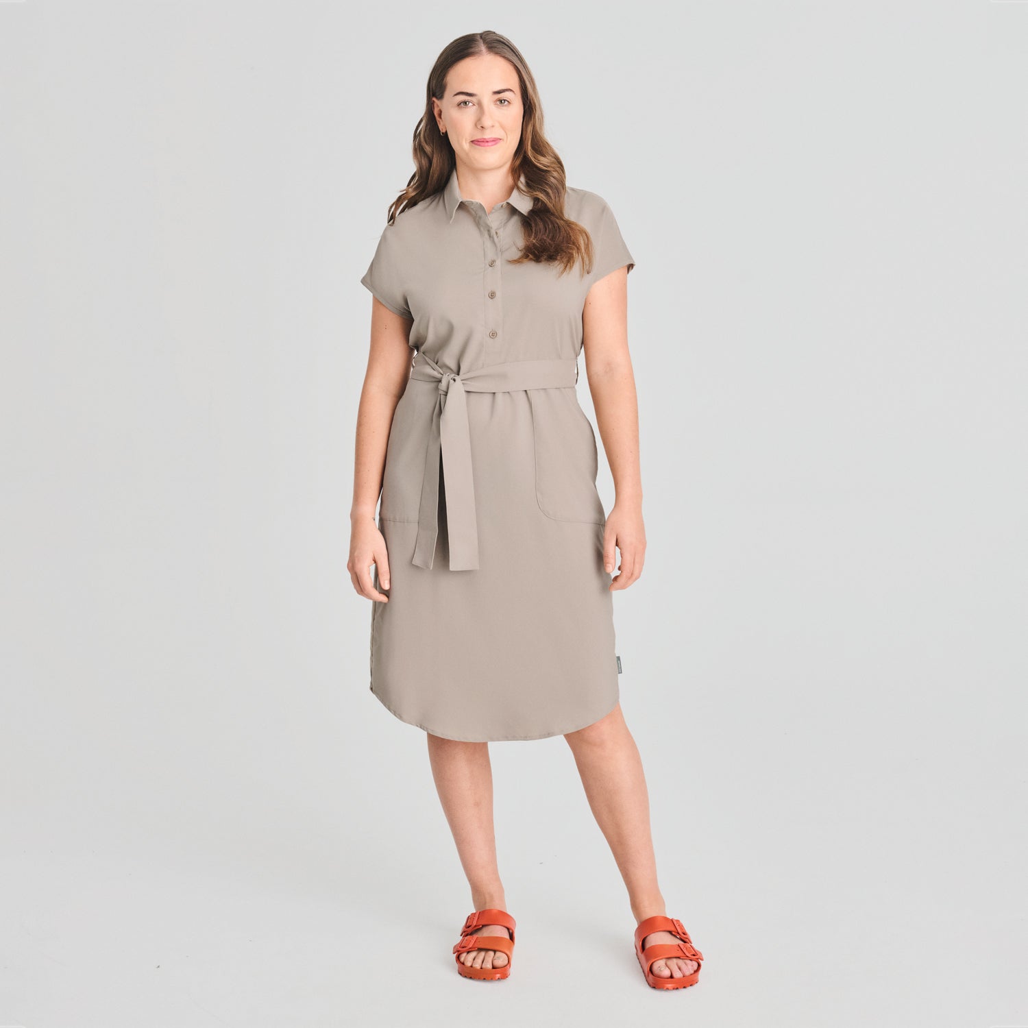 ROBE CHEMISE CHLOROPHYLLE FEMME GASPÉ GRIS KHAKI 18520 MAHEU GO SPORT DEVANT