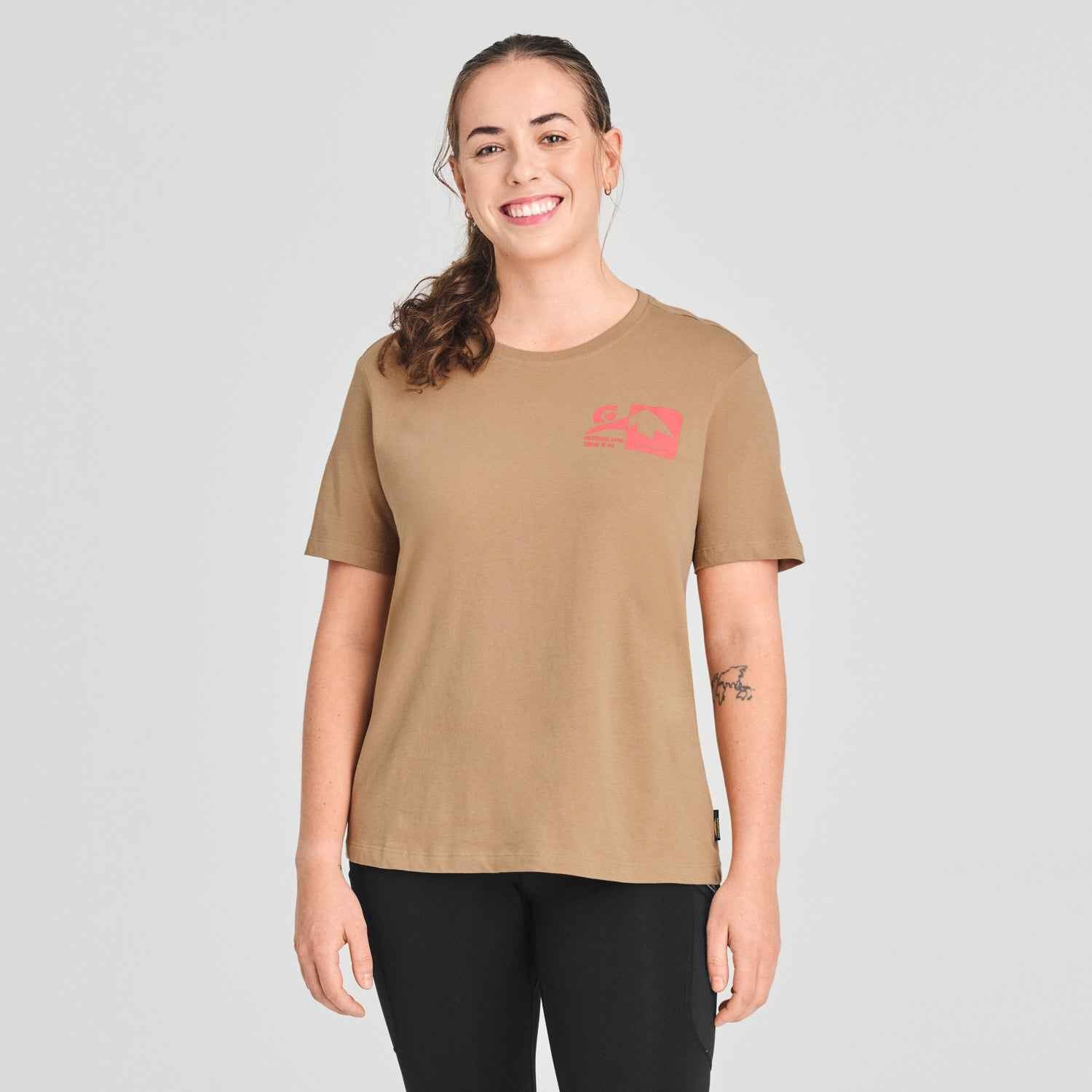 T-SHIRT MANCHES COURTES FEMME, GÉO LATTÉ