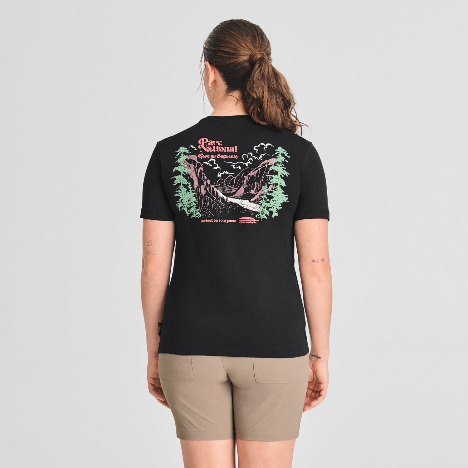 T-SHIRT MANCHES COURTES CHLOROPHYLLE FEMME PARC NATIONAL NOIR 18526 MAHEU GO SPORT DOS