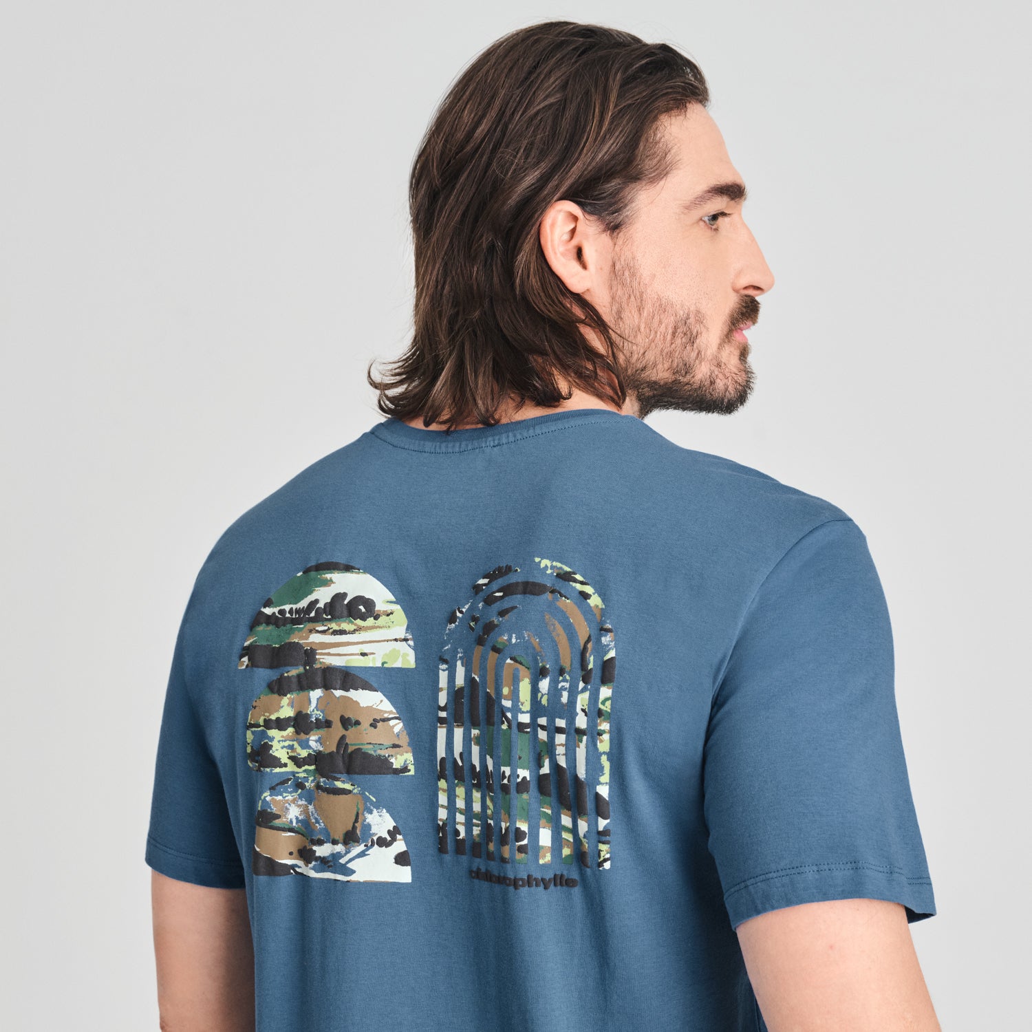 T-SHIRT MANCHES COURTES CHLOROPHYLLE HOMME VALLÉE LUNE BLEUE 18713 MAHEU GO SPORT DOS GRAPHIQUE