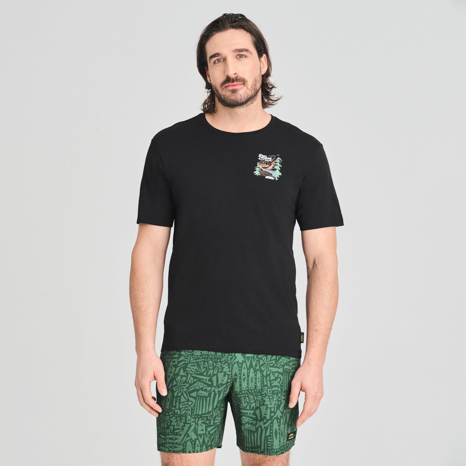 T-SHIRT MANCHES COURTES CHLOROPHYLLE HOMME PARC NATIONAL NOIR 18714 MAHEU GO SPORT DEVANT