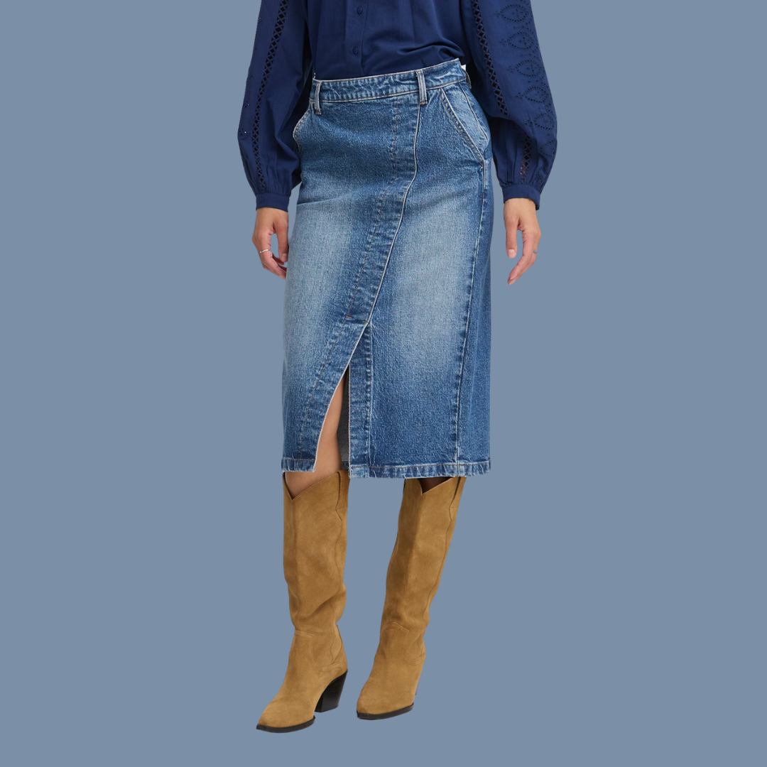 JUPE EN DENIM FEMME LARA 20816490 B YOUNG MAHEU GO SPORT DEVANT MANNEQUIN