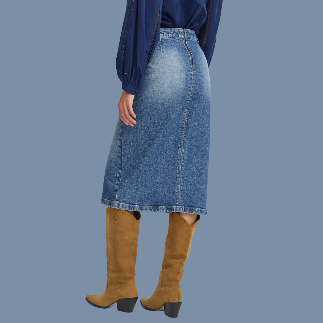 JUPE EN DENIM FEMME LARA 20816490 B YOUNG MAHEU GO SPORT DOS MANNEQUIN