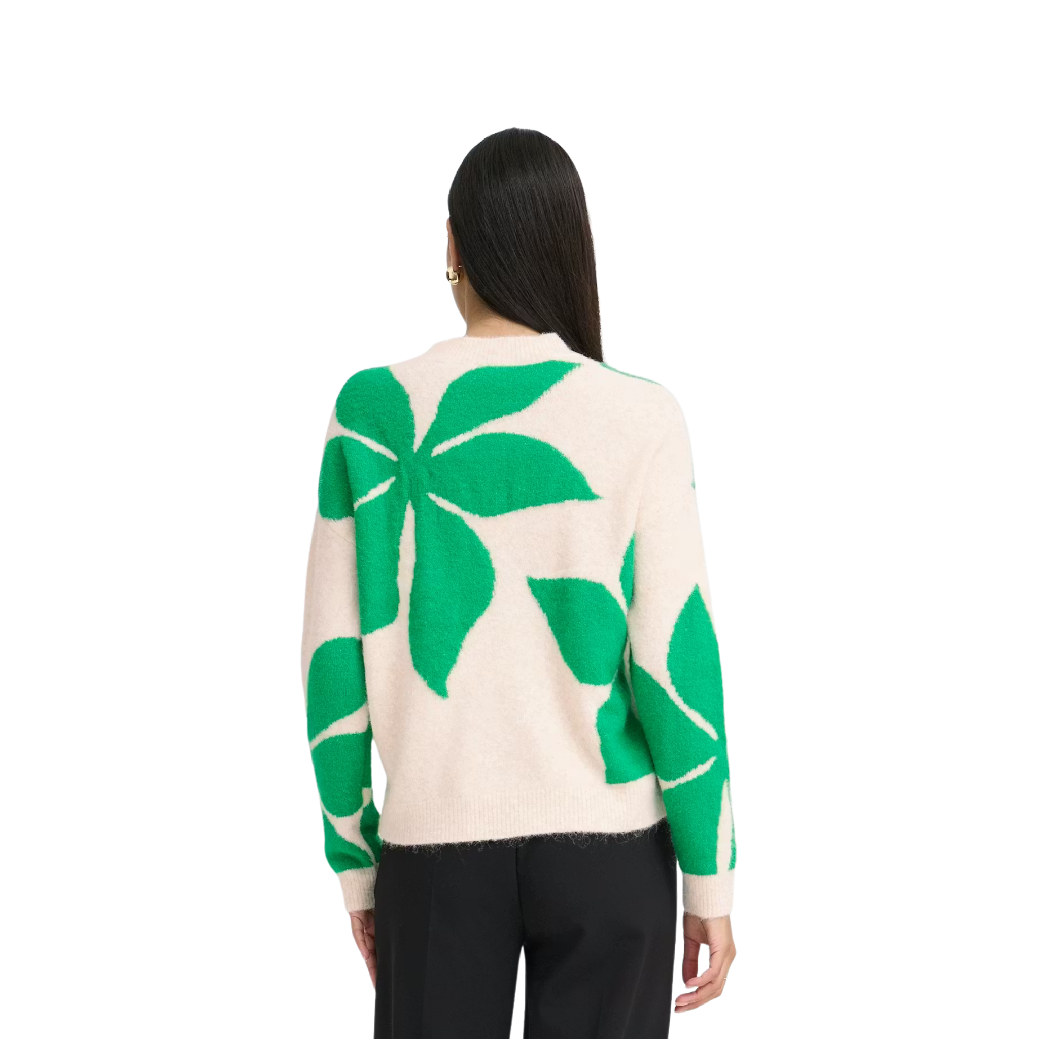 TRICOT FEMME, OMEA FLEUR VERTE
