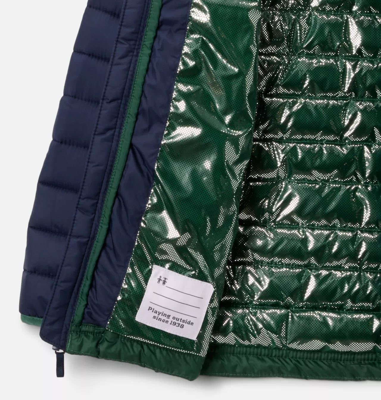 MANTEAU MATELASSÉ GARÇON, POWDER LITE II VERT ET MARINE