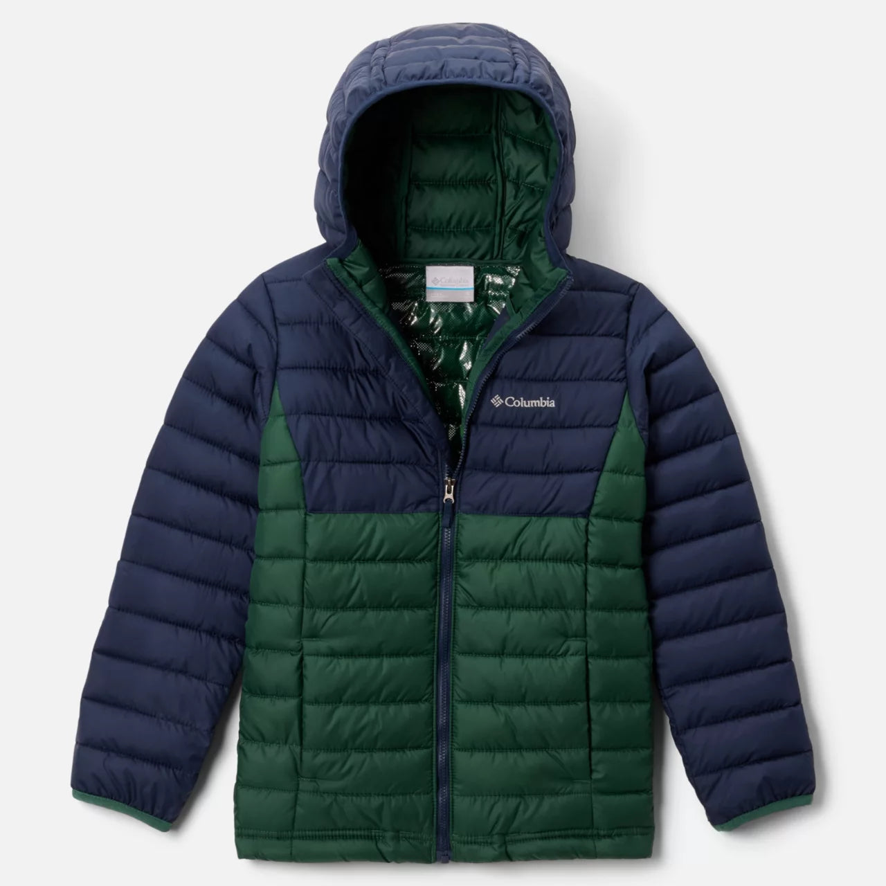 MANTEAU MATELASSÉ GARÇON POWDER LITE II VERT 2090021 375 COLUMBIA MAHEU GO SPORT DEVANT