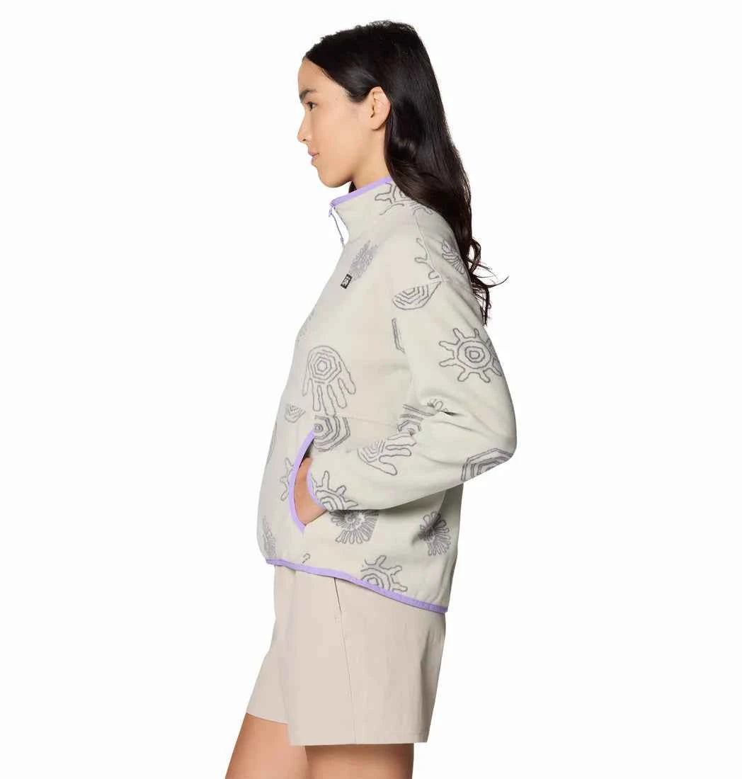 CHANDAIL POLAIRE DEMI-ZIP FEMME, MICROCHILL OYESTER SHELL