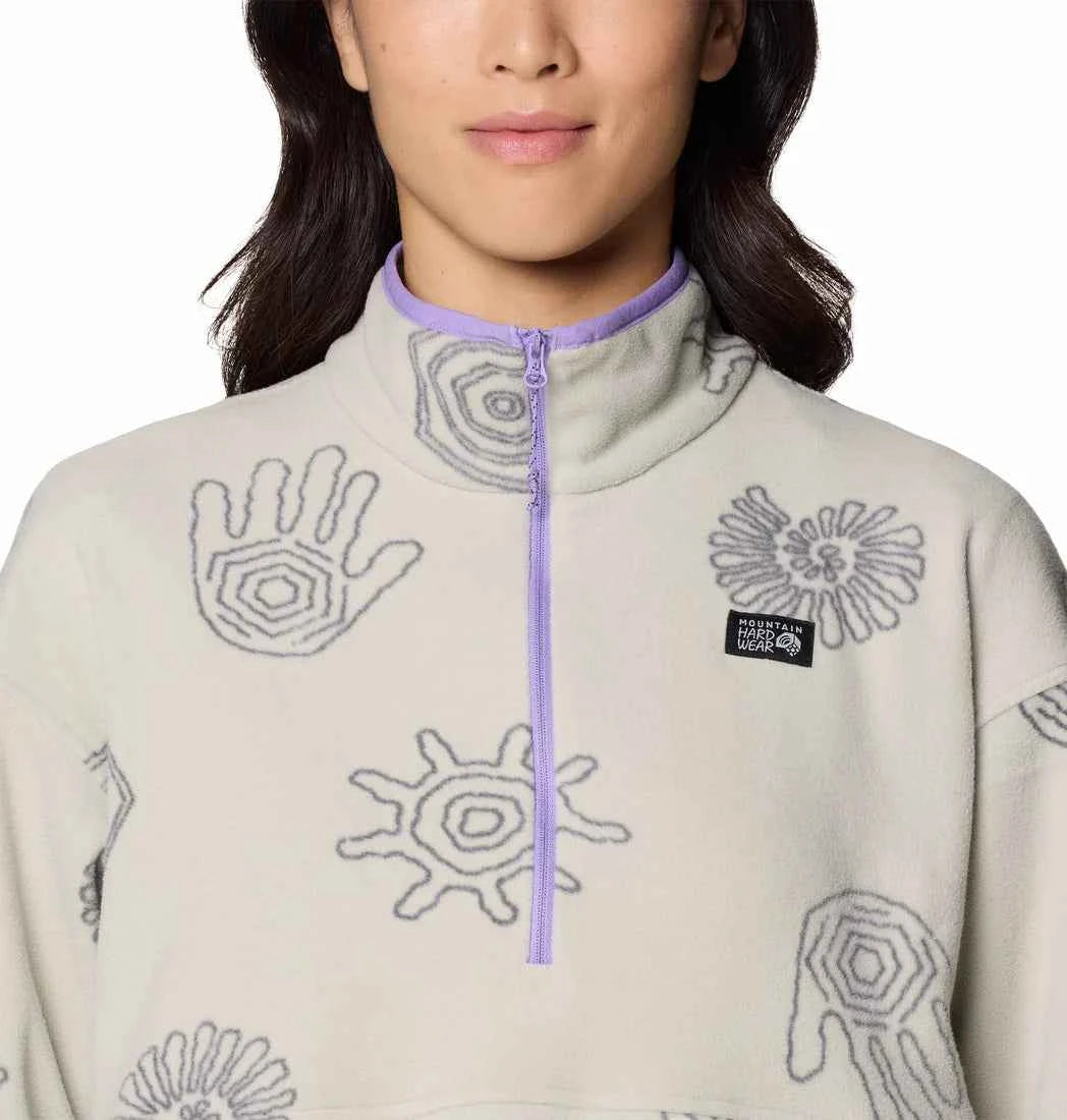 CHANDAIL POLAIRE DEMI-ZIP FEMME, MICROCHILL OYESTER SHELL