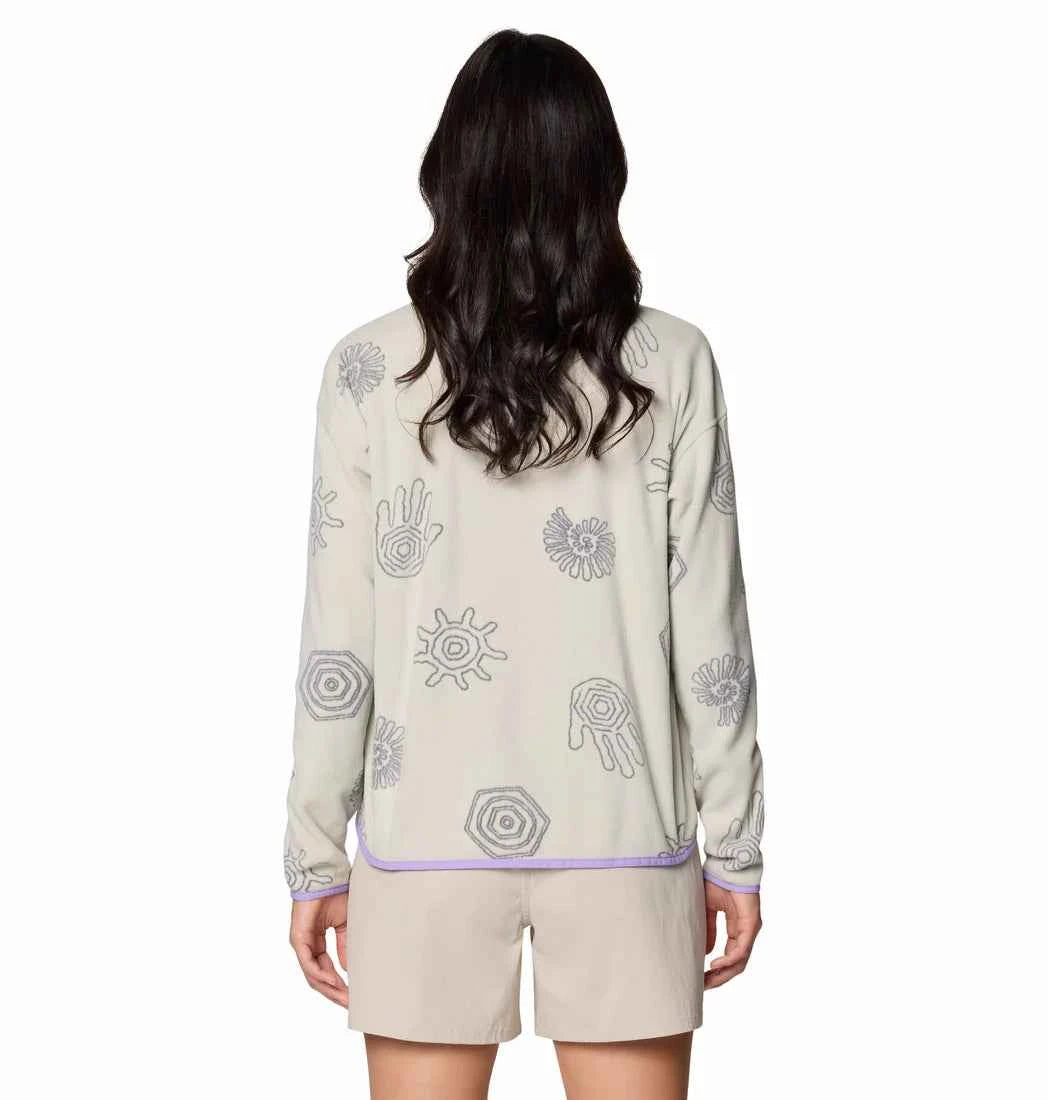 CHANDAIL POLAIRE DEMI-ZIP FEMME, MICROCHILL OYESTER SHELL