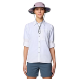 CHEMISE MANCHES LONGUES MHW FEMME CANYON BLANC 2110541 100 MAHEU GO SPORT DEVANT MANCHES ROULÉES