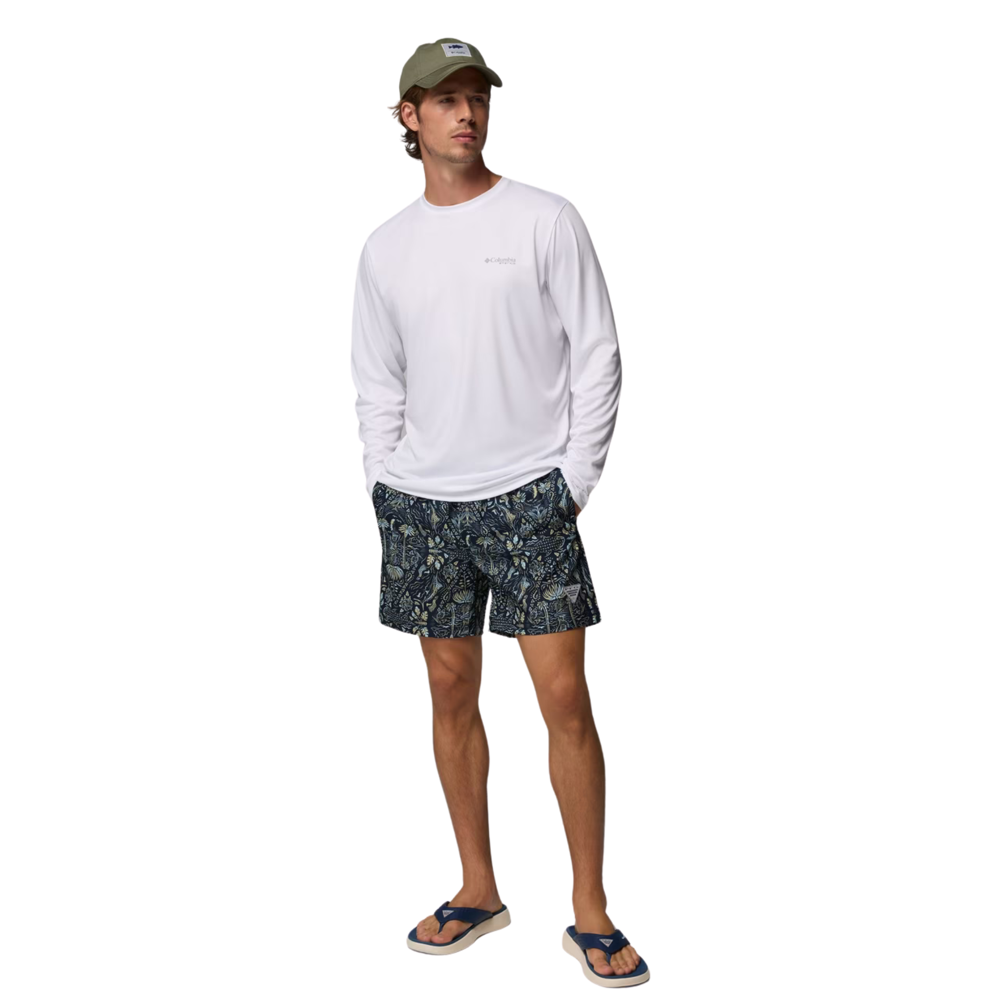MAILLOT DE BAIN COLUMBIA HOMME PFG RAMBLER MARINE 2126201 474 MAHEU GO SPORT DEVANT MANNEQUIN PLEIN PIED