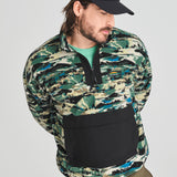 CHANDAIL DEMI-ZIP POLAIRE CHLOROPHYLLE HOMME DENALI JUNGLE VERTE 30310 MAHEU GO SPORT DEVANT DETAIL COL