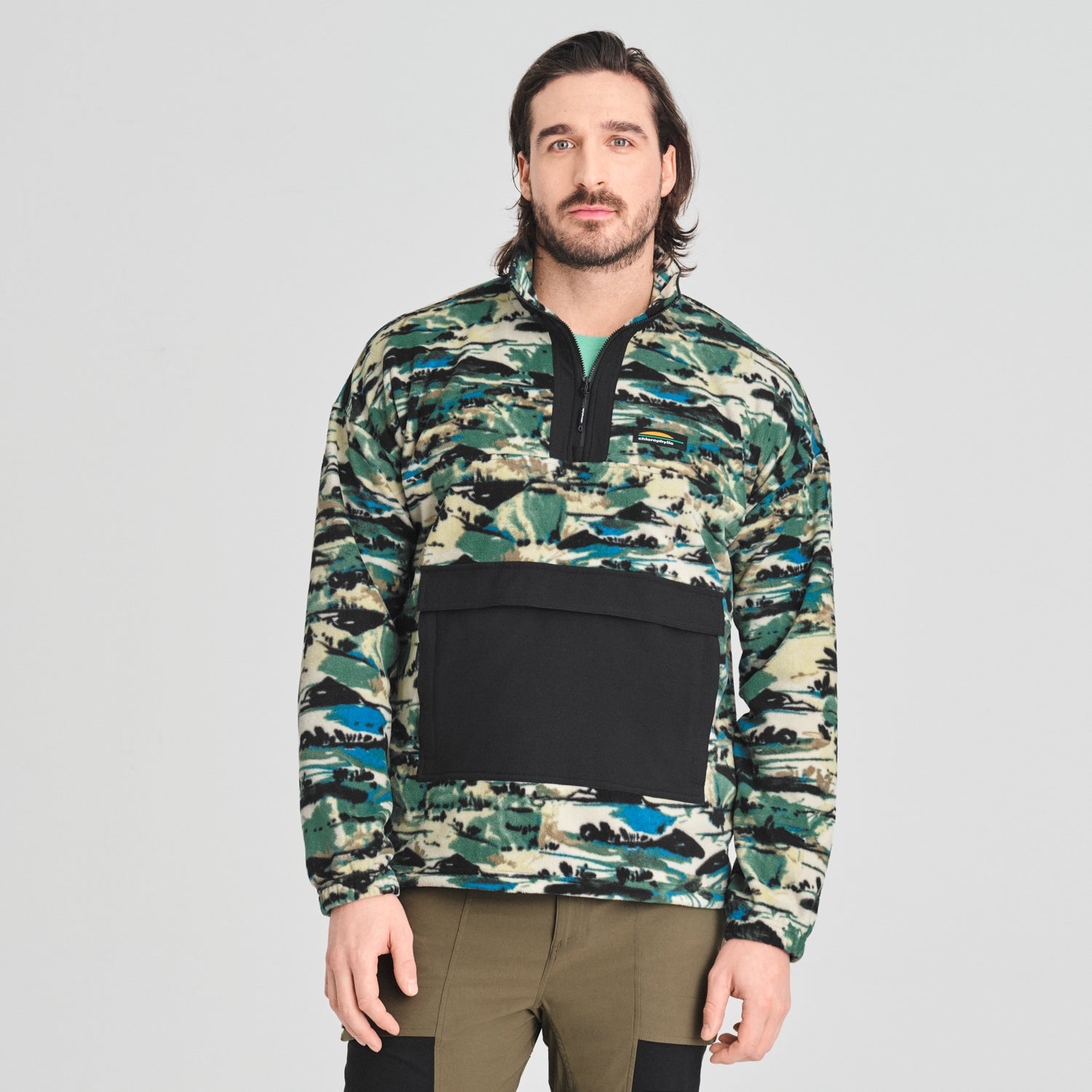 CHANDAIL DEMI-ZIP POLAIRE CHLOROPHYLLE HOMME DENALI JUNGLE VERTE 30310 MAHEU GO SPORT DEVANT MANNEQUIN