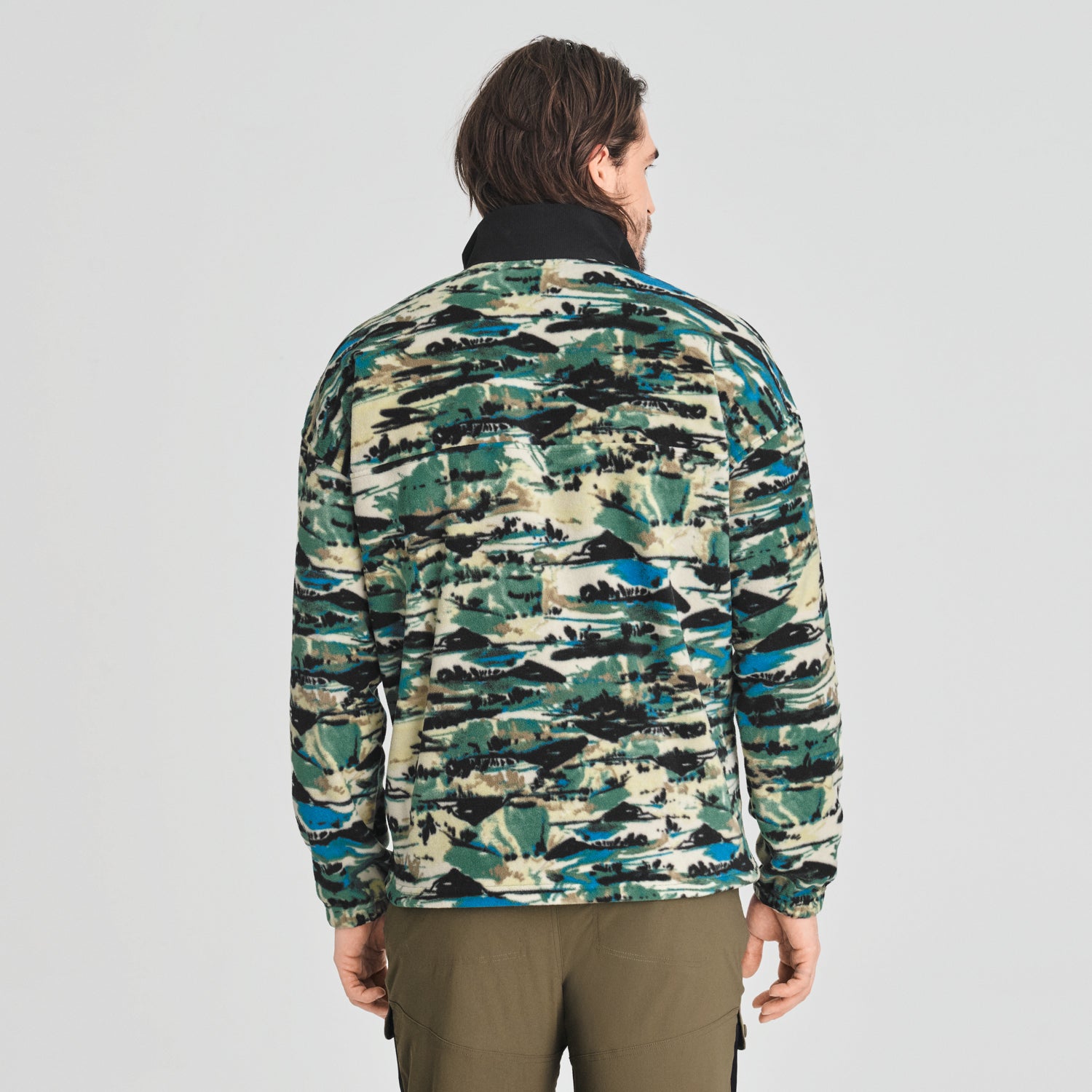 CHANDAIL DEMI-ZIP POLAIRE CHLOROPHYLLE HOMME DENALI JUNGLE VERTE 30310 MAHEU GO SPORT DOS MANNEQUIN