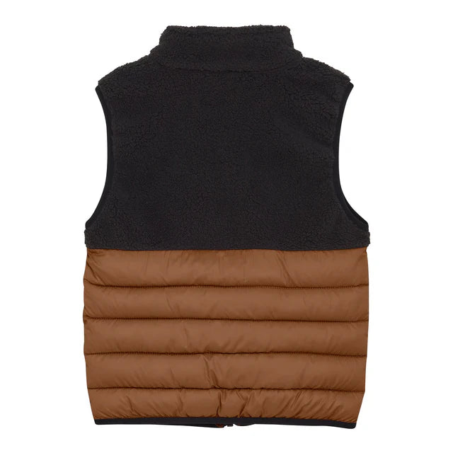 VESTE MATELASSÉE ENFANTS BLOC COULEURS BRUN 742378 2024 COLOR KIDS MAHEU GO SPORT DOS