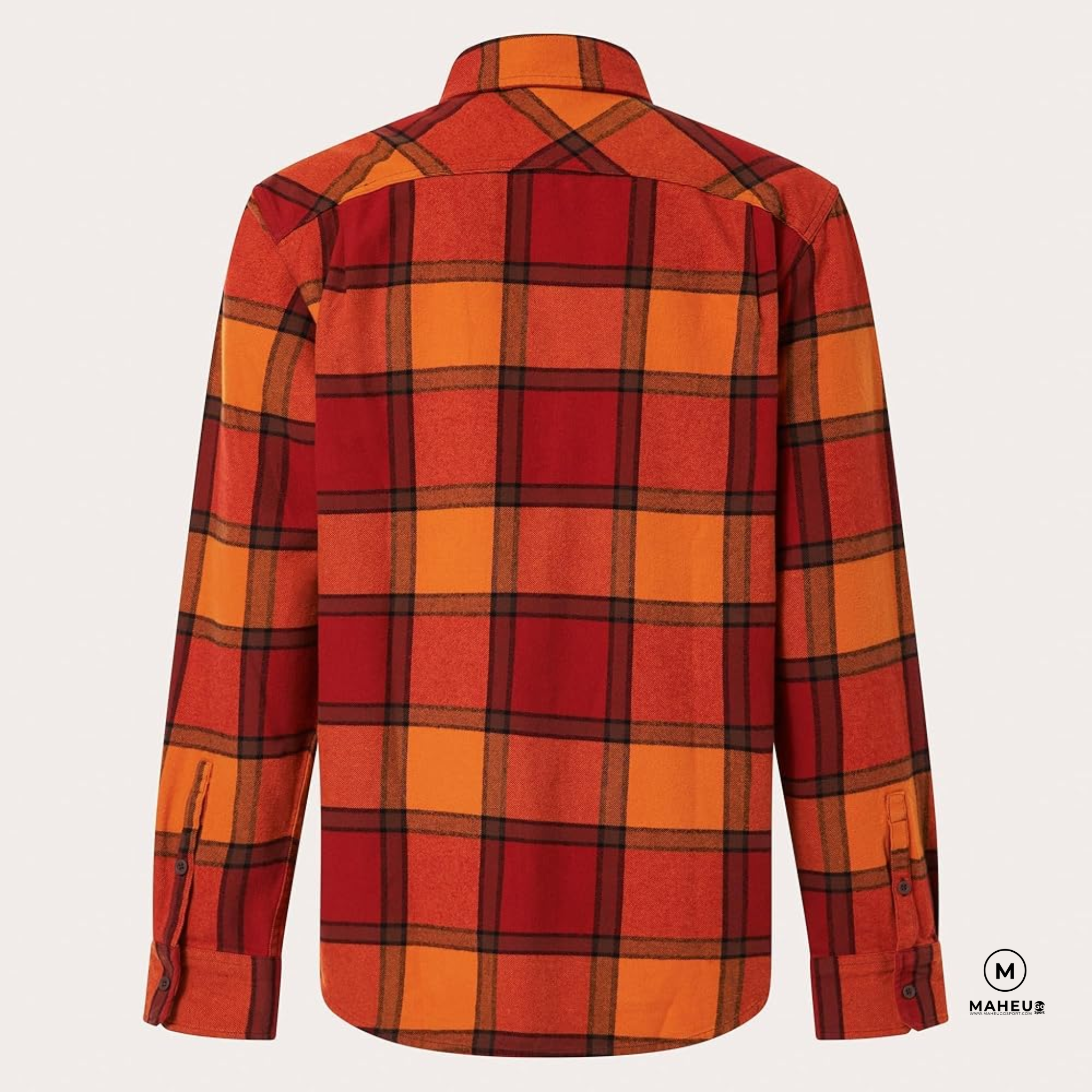 CHEMISE FLANNEL HOMME 90'S PLAID ORANGE - Maheu Go Sport