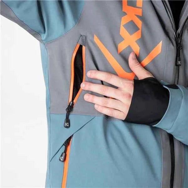 MANTEAU MOTONEIGE HOMME, ALASKA GRIS & BLEU