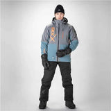 MANTEAU MOTONEIGE HOMME, ALASKA GRIS & BLEU