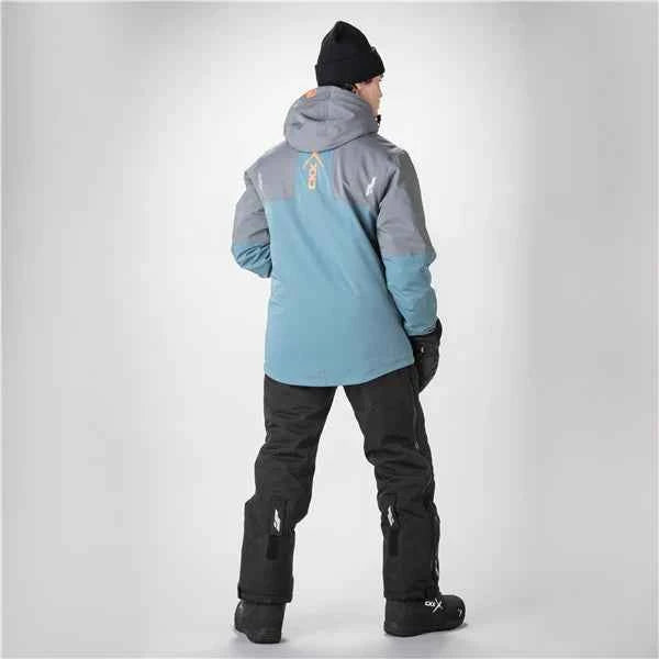 MANTEAU MOTONEIGE HOMME, ALASKA GRIS & BLEU