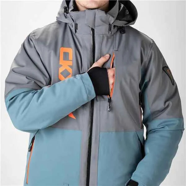 MANTEAU MOTONEIGE HOMME, ALASKA GRIS & BLEU
