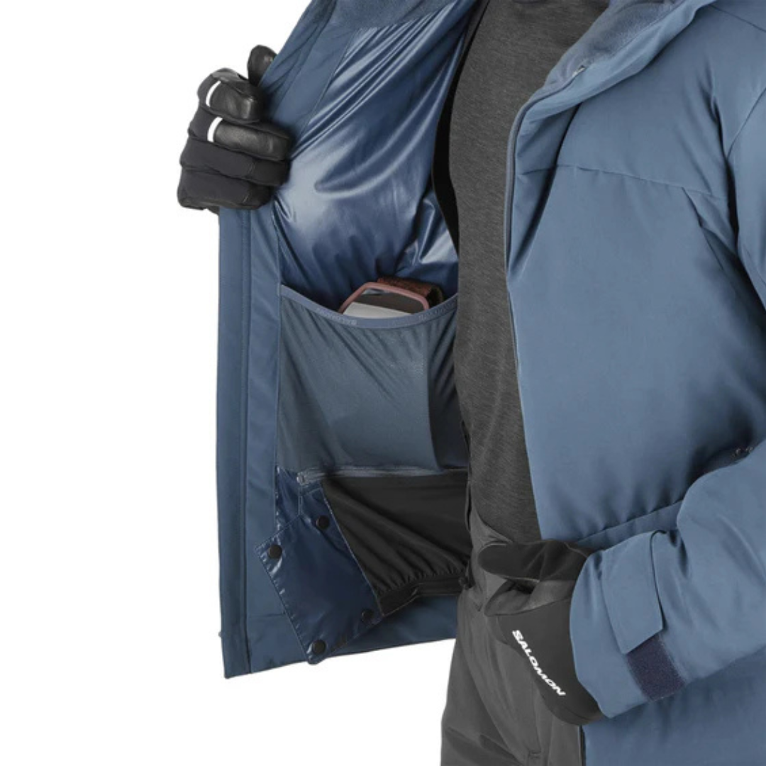 MANTEAU SKI DUVET HOMME, ALPENFLOW BLEU