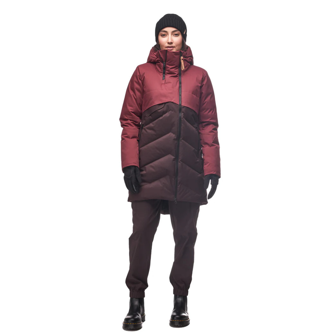 MANTEAU DUVET HIVER FEMME AYABA III CERISE INDYEVA MAHEU GO SPORT DEVANT