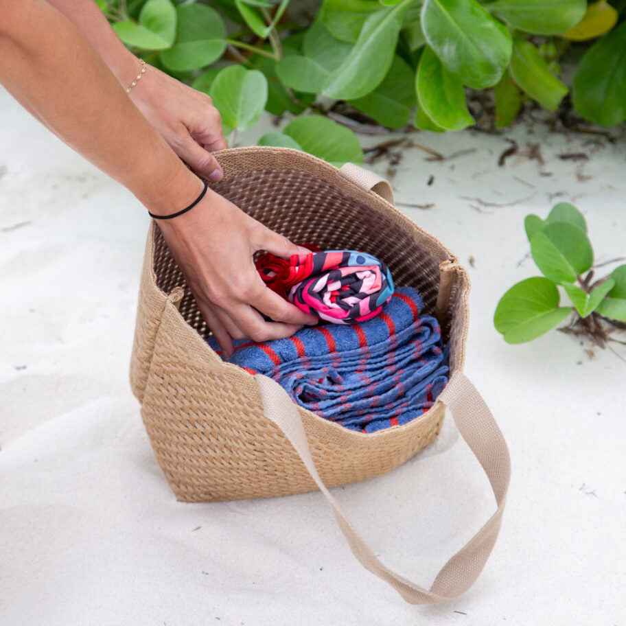 SERVIETTE DE PLAGE EN MICROFIBRE, BOHÈME ROUGE