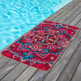 SERVIETTE DE PLAGE EN MICROFIBRE, BOHÈME ROUGE