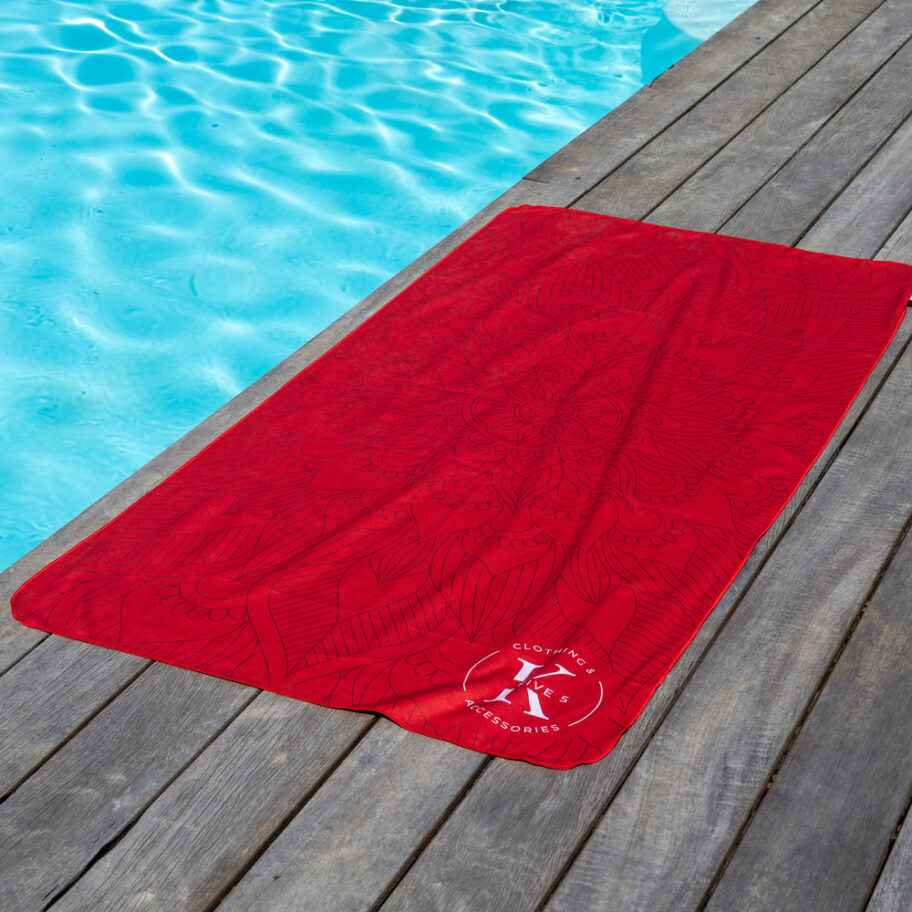 SERVIETTE DE PLAGE EN MICROFIBRE, BOHÈME ROUGE