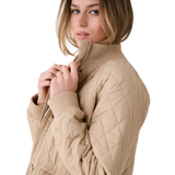 MANTEAU ISOLÉ LOLE FEMME 3/4 BOMBER COQUILLE DE SABLE LUW0891 E254 MAHEU GO SPORT DETAIL COL MANNEQUIN