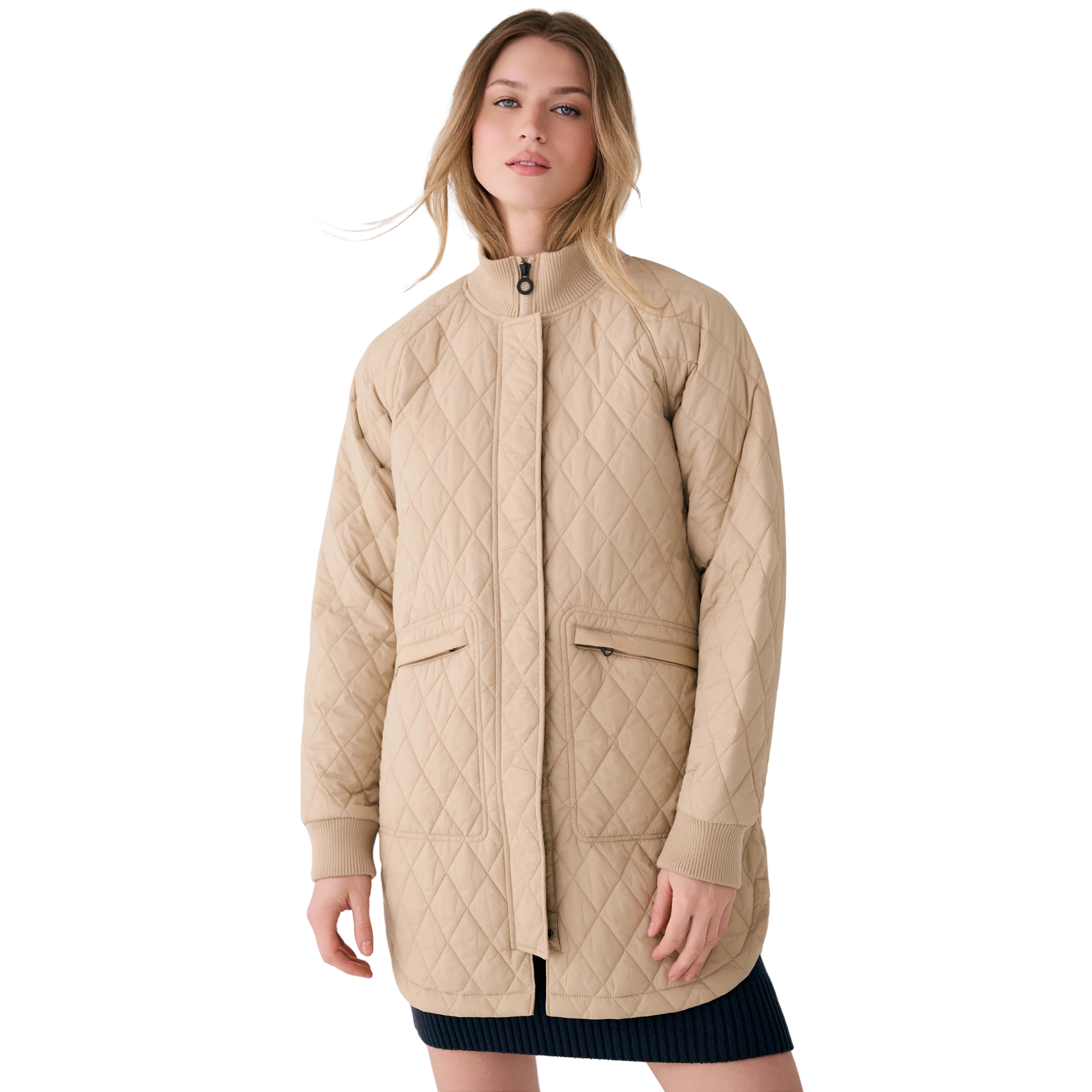 MANTEAU ISOLÉ LOLE FEMME 3/4 BOMBER COQUILLE DE SABLE LUW0891 E254 MAHEU GO SPORT DEVANT MANNEQUIN