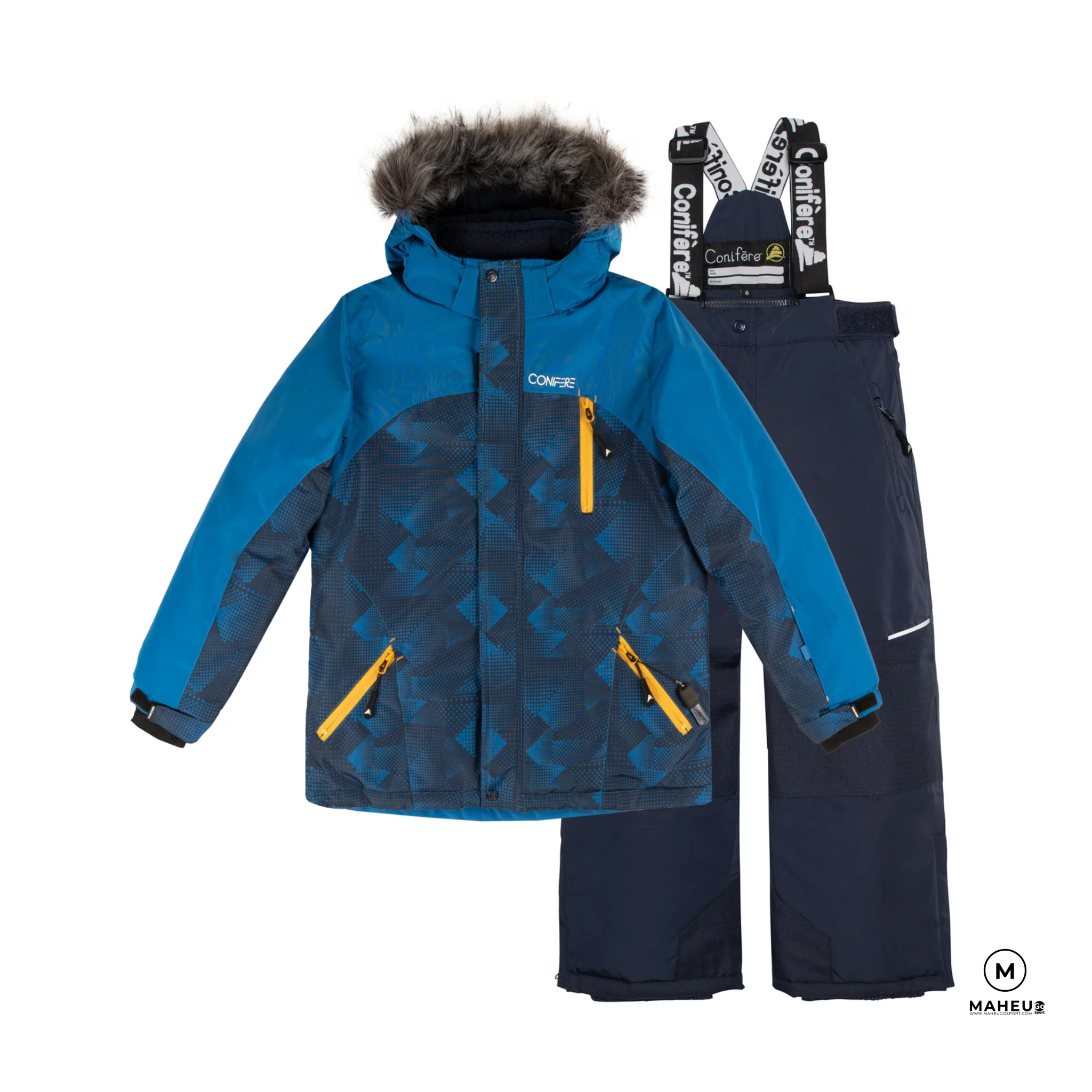 ENSEMBLE NEIGE JUNIOR BOTLEV BLEU CONIFERE - Maheu Go Sport