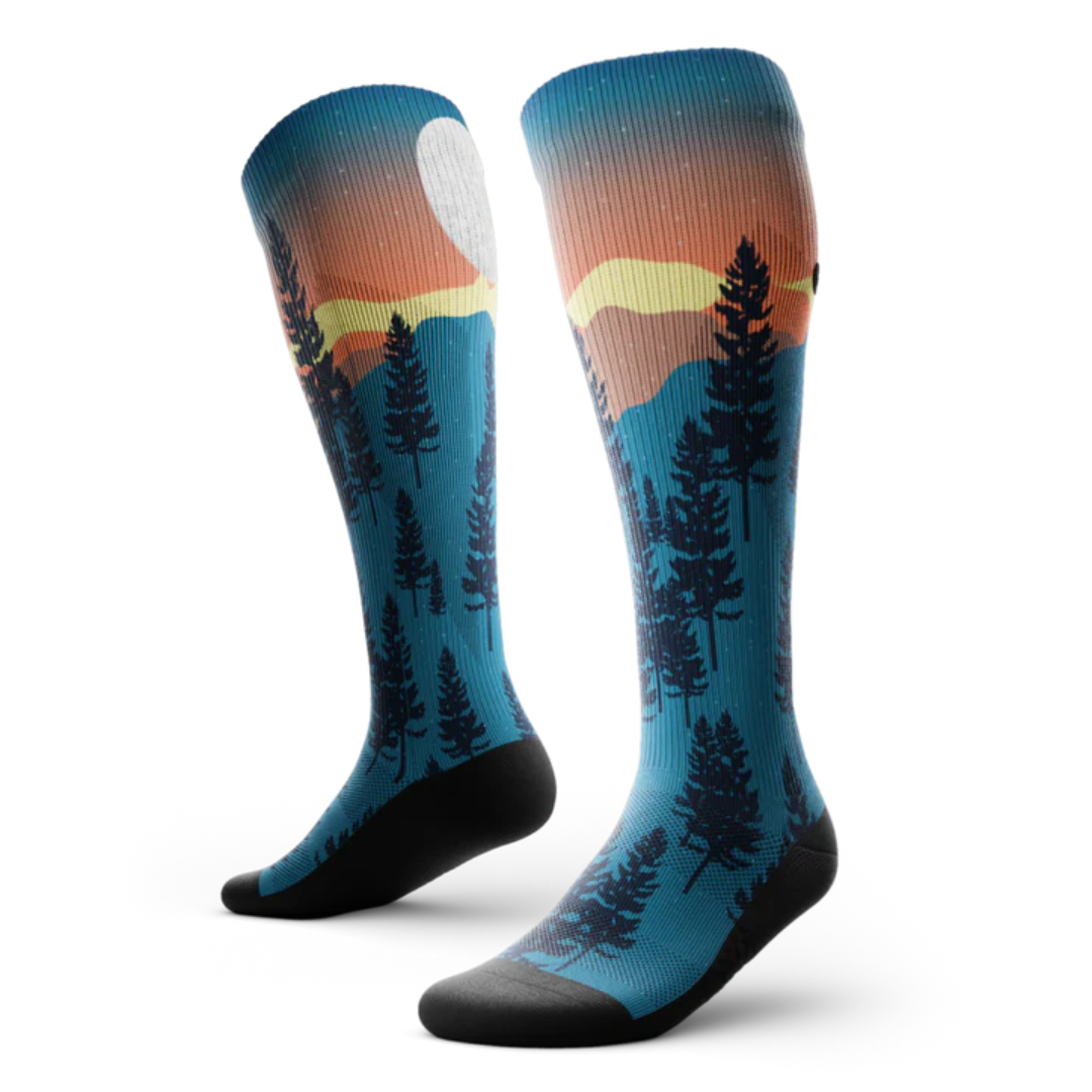 CHAUSSETTES DE COMPRESSION HAUTE ADULTE  BRIGHT NIGHT OUTWAY MAHEU GO SPORT PAIRE PIED