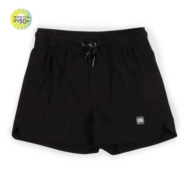 SHORT MAILLOT POUR ENFANT, NOIR (4 À 8 ANS)