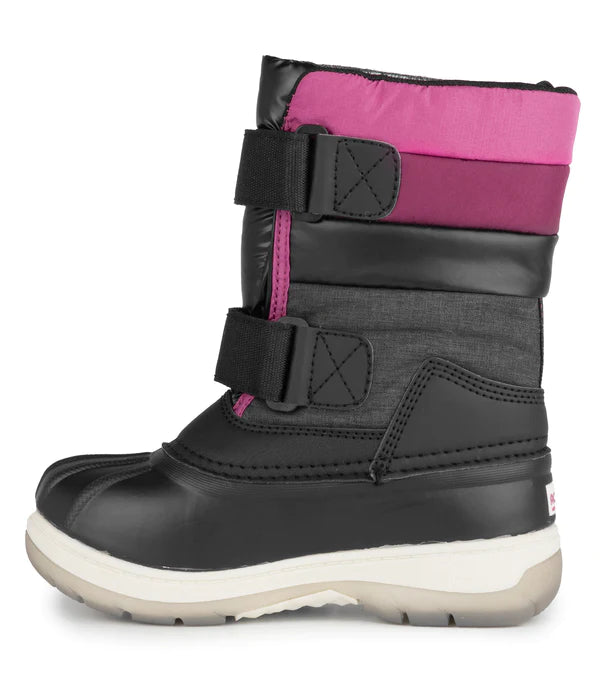 BOTTES D'HIVER JUNIOR, BUBBLEGUM NOIR & ROSE (12 À 6)