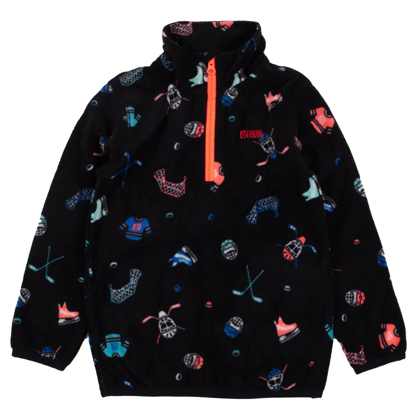 ENSEMBLE SOUS-VÊTEMENT GARÇON, NOIR IMPRIMÉ HOCKEY (2 À 6 ANS) - Maheu Go Sport