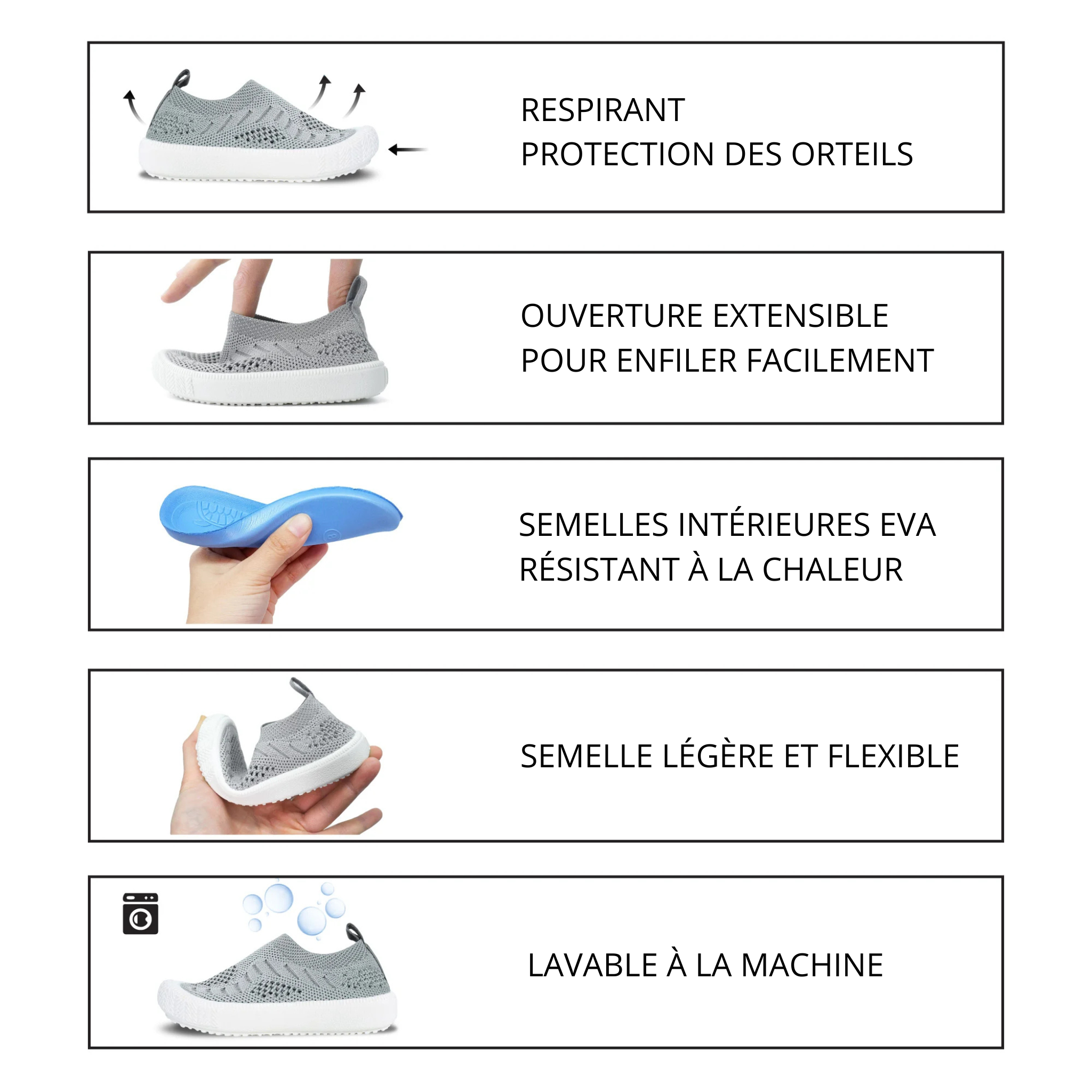 CHAUSSURES POUR ENFANT, BREEZE SLIP ON NOIR