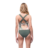 WOMEN'S ONE-PIECE SWIMSUIT, DELPHINO II LIGHT NEPHRITE PEONY